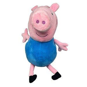 Peppa Pig George plush animal pink blue soft 18" cartoon character READ